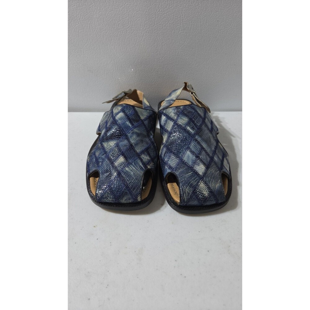 David Eden Slick Exotica Genuine Ostrich & Lizard Mens Sandals Size 11